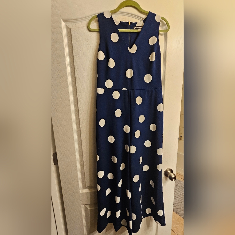 Karl Lagerfeld Navy Polka Dot Jumpsuit